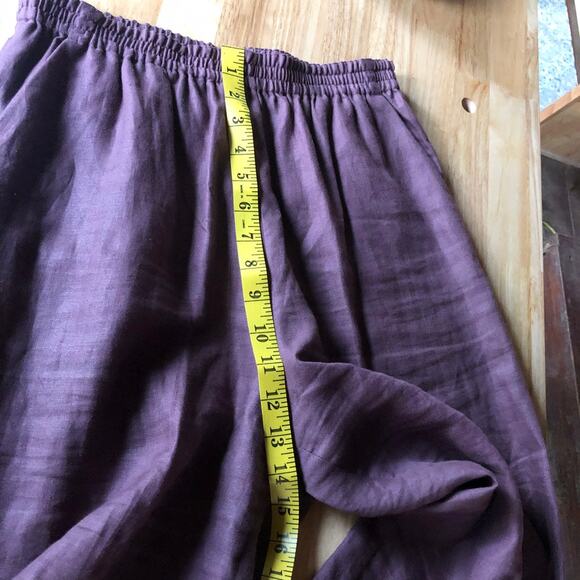 Neiman Marcus Pants 100% Linen Pockets Pull On Lightweight Lagenlook Sz Medium - Picture 4 of 7